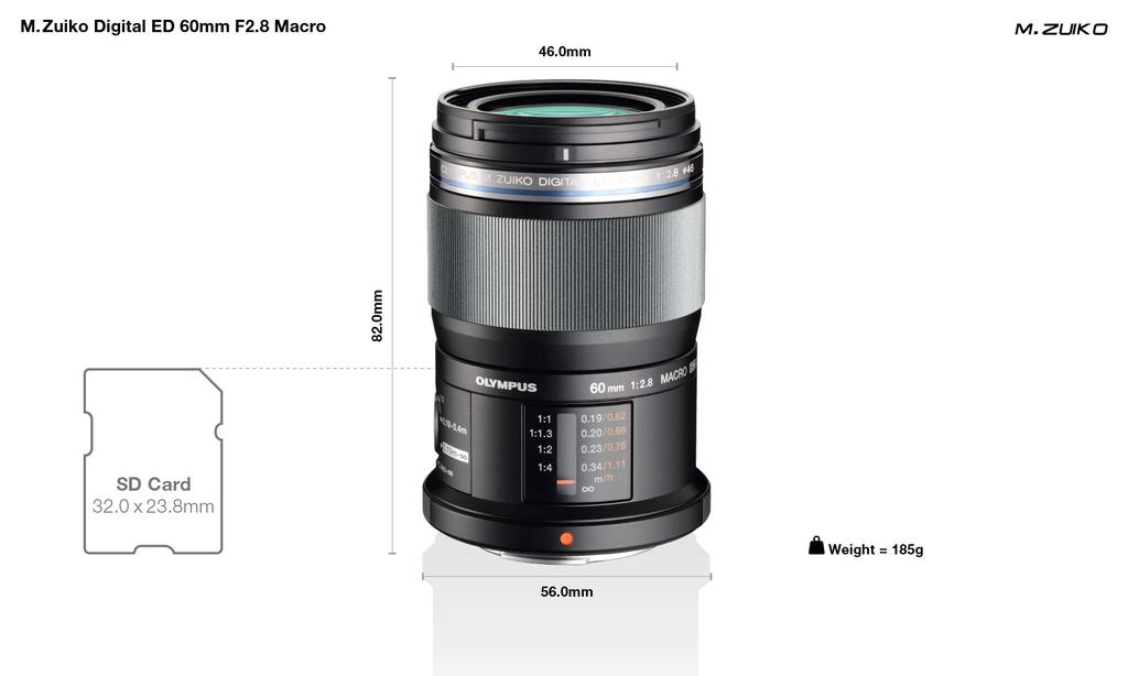 OM single focus lens ED 60mm Macro SYSTEM/OLYMPUS M.ZUIKO F2.8