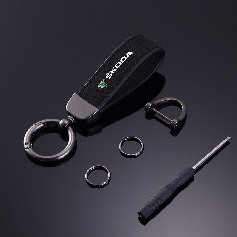 Car Keychain Polycyclic ring Keyring Auto Vehicle Key Holder For Skoda octavia 2 a7 a5 rapid fabia yeti superb SCALA Accessories lcvr69
