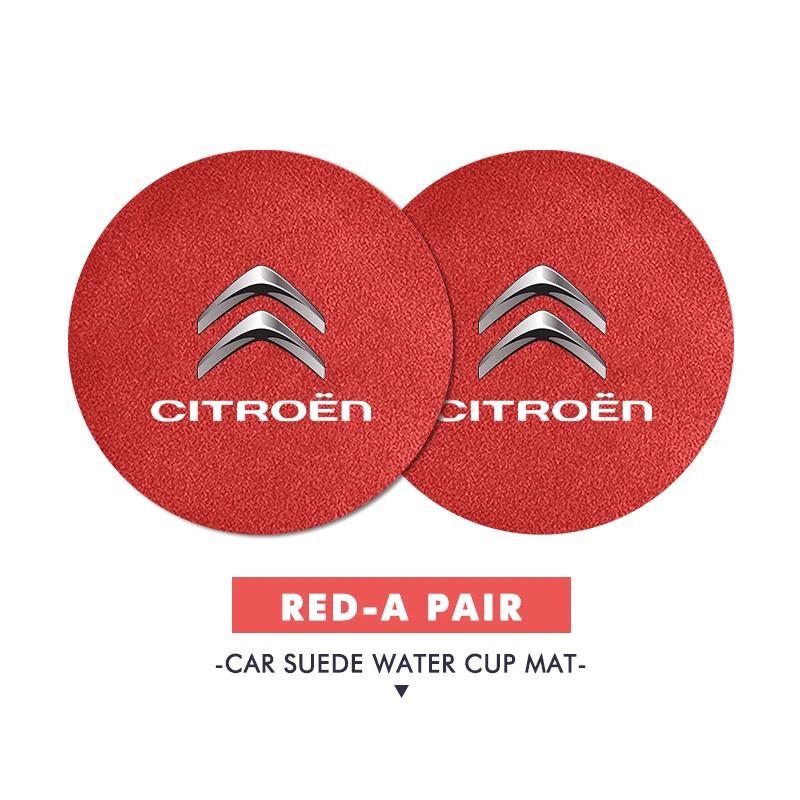 OCDK9 2pcs Car Coaster Anti Slip Mat Water Cup Pad Accessories For Citroen Grand Berlingo Jumper Celysee Xsara Picasso Aircross