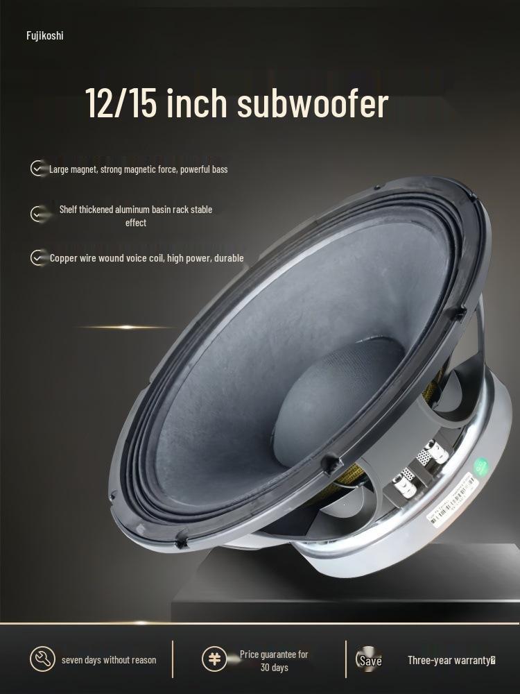 15" 220 Magnetic Core Subwoofer, 100mm Voice Coil, 1000W High-Power Outdoor Full-Range Speaker