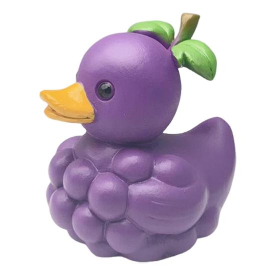 Fruit Duck Figurine Peach Pineapple Grape Strawberry Banana Resin Statue