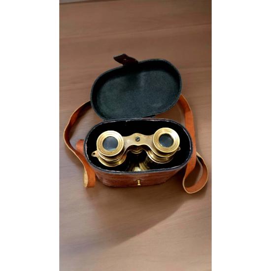 Морской бинокль из цельной латуни с гравировкой и кожаным футляром - винтажный морской декор - полностью функциональный - идеальный подарок для путешественников и отцов