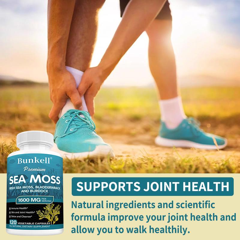 Sea Moss Dietary Supplement, With Organic Bladderwrack Powder, 120 Capsules Per Bottle