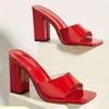 Shoes Female  Open Toe Women's Slippers Fashion Dress Slippers Women Square Toe High Chunky Heels Plus Size Modern Sandals