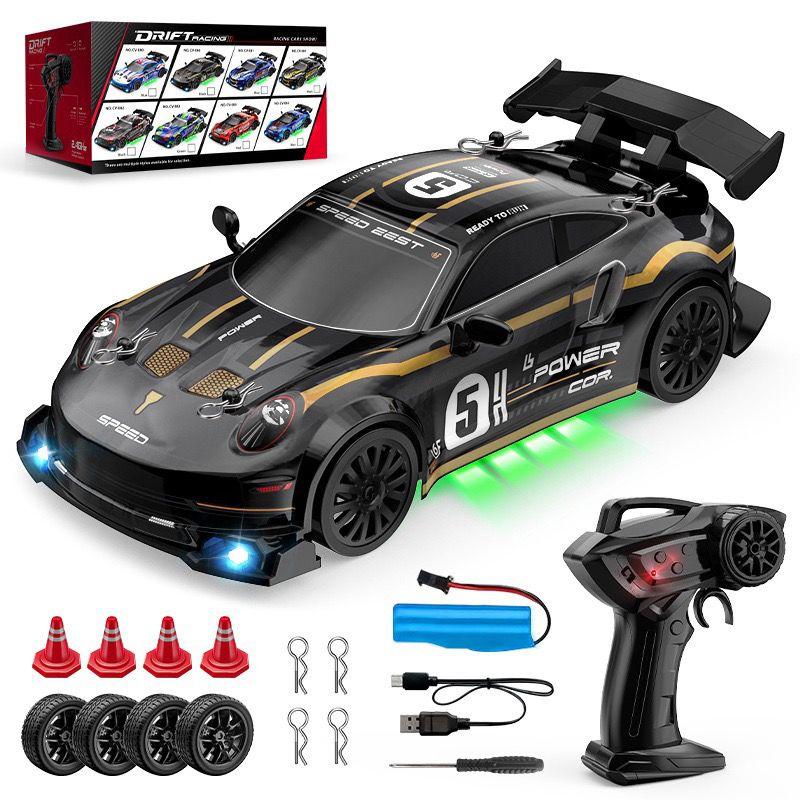 1/24 Scale Remote Control Drift Car 4WD Racing Vehicle High Speed LED Lights Kids Toys Multiplayer Game Gifts For Boys
