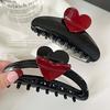 Корейские красные заколки-крабы для волос в форме сердца, элегантные пластиковые большие заколки-крабы, заколки для волос, головные уборы, аксессуары для волос
