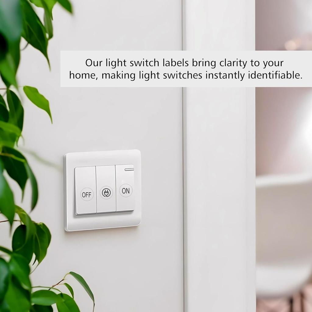 Switch Sticker Labels for Fan Light Controls, 255 Pieces, Clear, Home and Office Organization