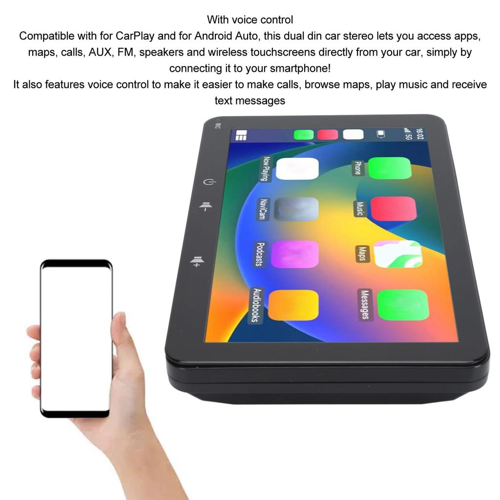 Автомагнитола для CarPlay для Android Портативный сенсорный экран Bluetooth Мультимедийный автомобильный аудиоприемник с HD камерой заднего вида Mirror Link Клейкий 7" Авто, проигрыватель,