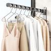 Wall Mounted Wall-Mounted Clothes Hanger New Closet Durable Couple Stainless Steel Folding Retractable Hook Home