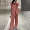 Womens Cardigan Blouse and Pants Casual Two Piece Suit Sets
