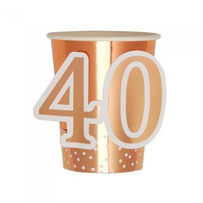 Одноразовый стаканчик на 40-летие Neviti (Пакет из 8)