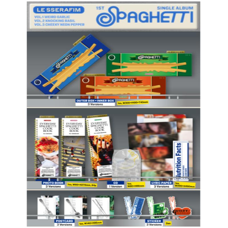 LE SSERAFIM - 1-й сингл-альбом 'SPAGHETTI' [3 НАБОРА]