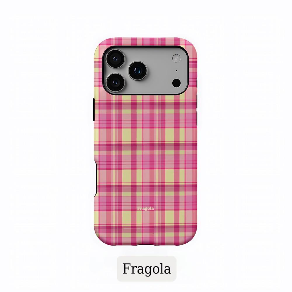 Stripe Phone Case for iPhone 17 16 15 14 13 12 11 Air Pro Max Plus Luxury Clmj Fragola Coloful Stripes Double-layer Back Cover