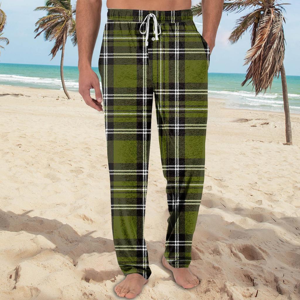 Printed Knitted Mens Pocket Fashionable Casual Pants Pajama Pants