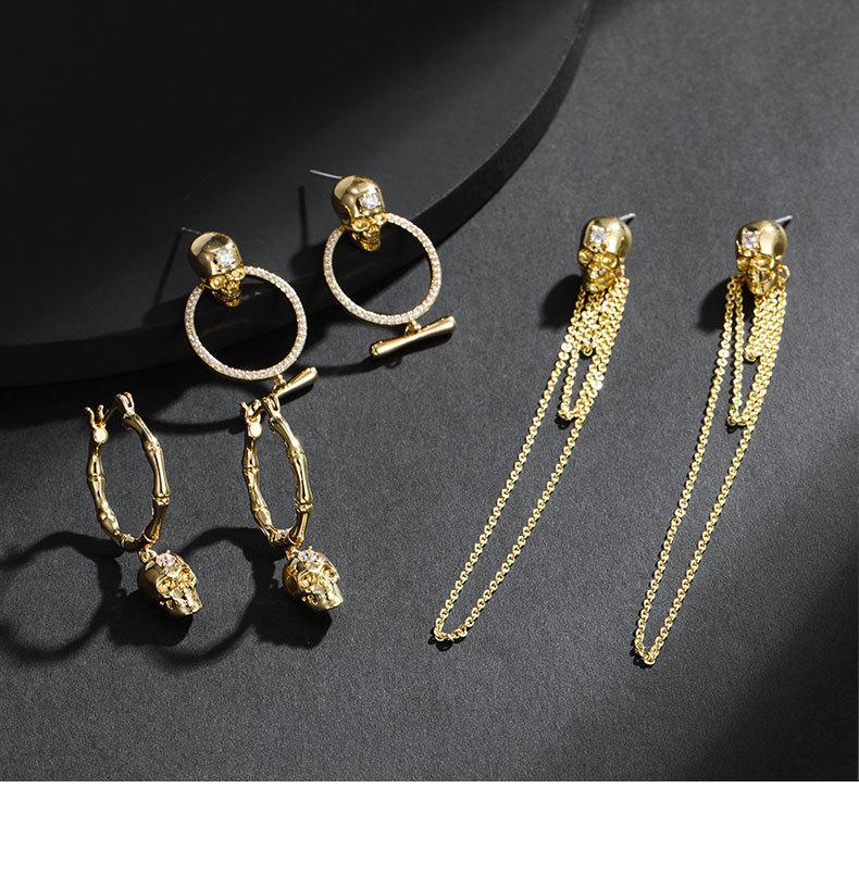 Серьги-подвески в виде черепа Kenjie McQueen - Женские европейские и американские панк-пусеты и клипсы для ушей