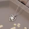 Faux Crystal Heart Infinity Necklace Sparkly Rhinestone Pendant Necklace Romantic Jewelry