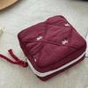 Quilted Toiletry Bag Multi-functional Sanitary Napkin Storage Bag Coquette Bow Cosmetic Bag  Trave