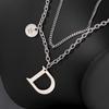 Модное титановое ожерелье с двойным слоем и английской буквой D, хип-хоп наложение, ожерелье до ключицы, сохранение цвета
