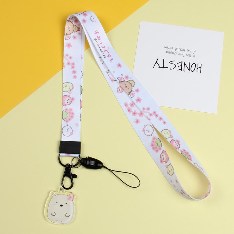 Cartoon Mobile Phone Lanyard, Cute Pendant, Wide And Flat Braided Belt, Lanyard, Key, Badge, Card Cover, Neck Lanyard.