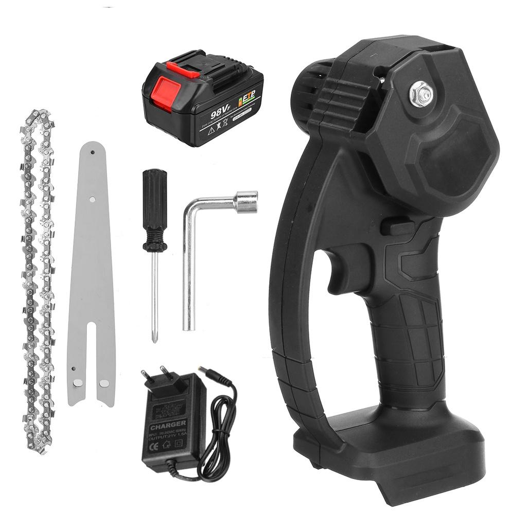6-дюймовый одноручный садовый электроинструмент 3000 Вт, мини-электрическая цепная пила 98VF/68VF с 2 шт. аккумуляторной бензопилой для обрезки дерева