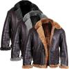Winter Thickened PU Lapel Zipper Casual Velvet Men's Leather Jacket