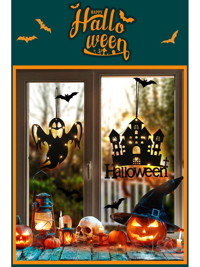 Halloween LED Spider & Bat 3D Wall Stickers - Luminous Ghost Festival Party Lights