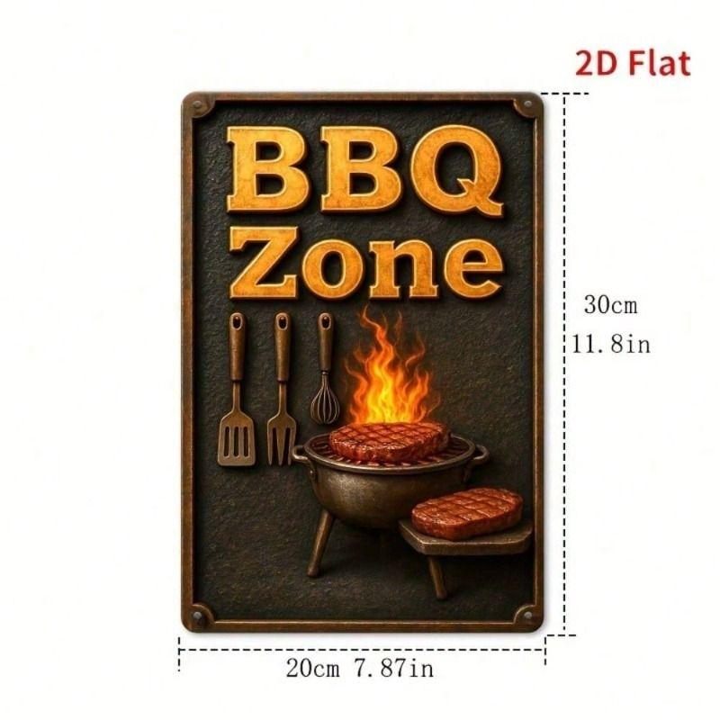 Винтажная металлическая табличка BBQ Гараж Бар Декор стены
