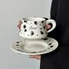 Rose Women'S Ceramic Cup Wind Light Luxury Elegant Flower Coffee Cup Saucer Set Afternoon Tea Latte Cup