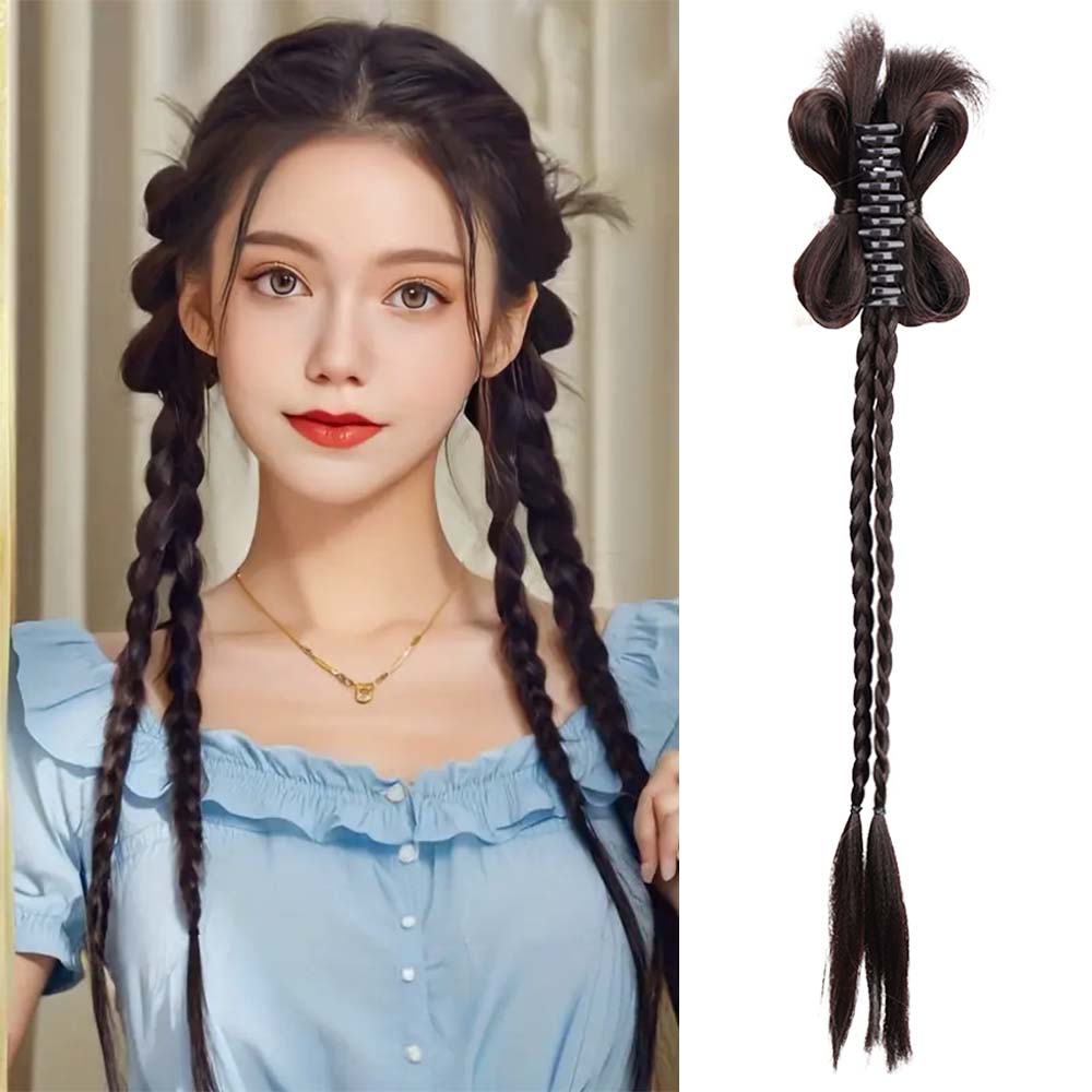 LISI HAIR 1 шт. синтетический длинный прямой конский хвостик-наращивание бабочка коготь в двух маленьких плетеных хвостиках аксессуары для волос для женщин