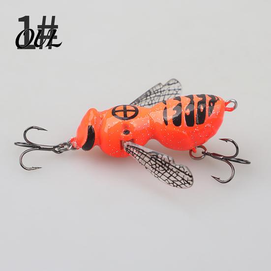 Saltwater Fishing Lure 5G/4.8CM Bionic Wasp Topwater Lure, Floating Hard Hornet with Acoustic Bass Noise Steel Ball, Artificial Insect Bait