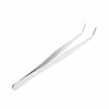 Aoje-Link 304 Stainless Steel Tweezers with Curved Serrated Tips, Multipurpose Tweezers for Sewing and Electronic Repair, Silver, 1 Piece