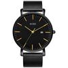 [BUREI] Men's Watch Analog Quartz Date Waterproof Popular Simple Stylish Brand Commuting Men's Watch Milanese Mesh Belt Men's Watch (Gold, Black,