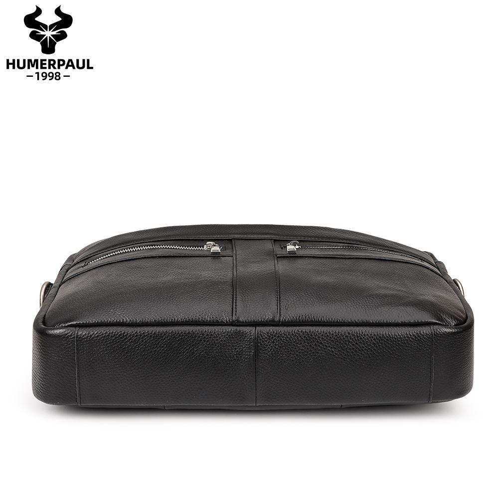 Humerpaul Мужские сумки и сумки на ремне из натуральной кожи, сумки для компьютера большой вместимости двойного назначения