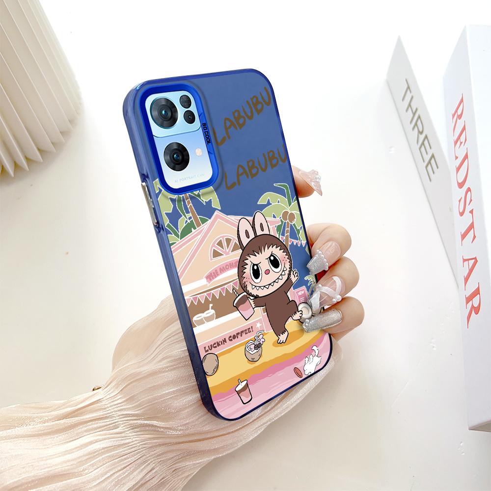 Окрашенный узор, цветной серебристый, двухсторонний, жесткий, противоударный чехол для телефона с защитой от падений для OnePlus OPPO Reno Realme