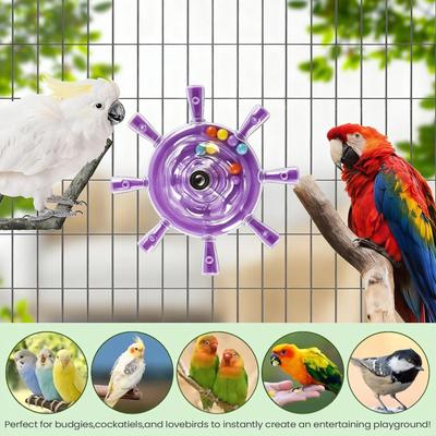Интерактивная игрушка-вертушка попугай Клетка для птиц Игрушка для попугаев Вращающийся дозатор лакомств Для умственной стимуляции Развлечение