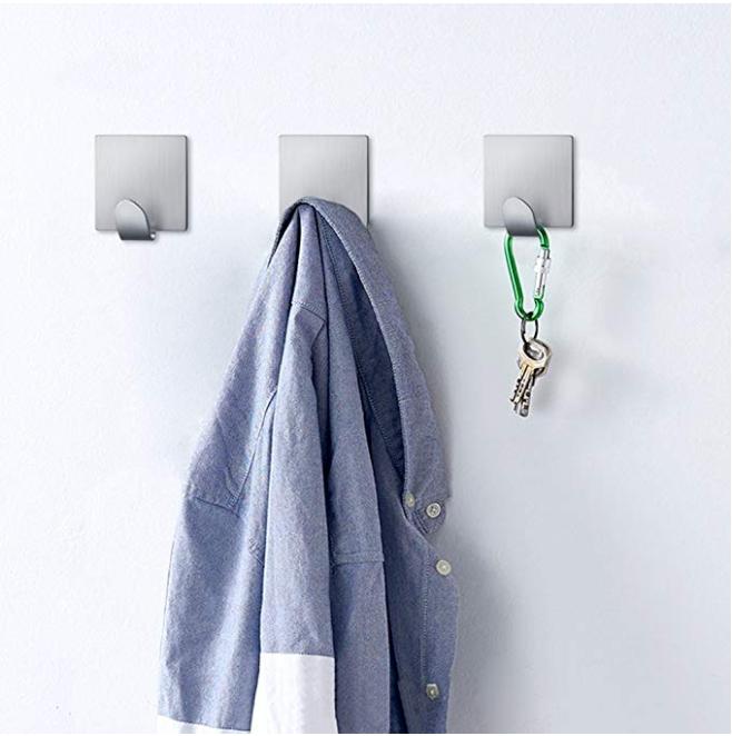 Stainless Steel Adhesive Wall Coat Hanger Hook Bathroom Towel Robe Hook Shower Hook