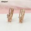 SIMJOO Rose Gold Stylish Little Butterfly Earrings Inlaid with Zircon for Ladies