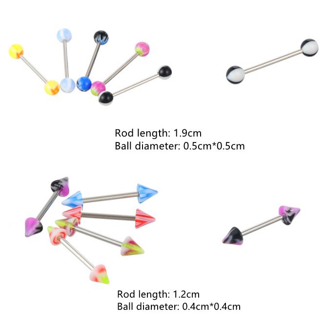 Акриловый пирсинг из нержавеющей стали, смешанные цвета для бровей, живота, губ, кольца для языка, обручи для носа, ювелирные изделия для пирсинга