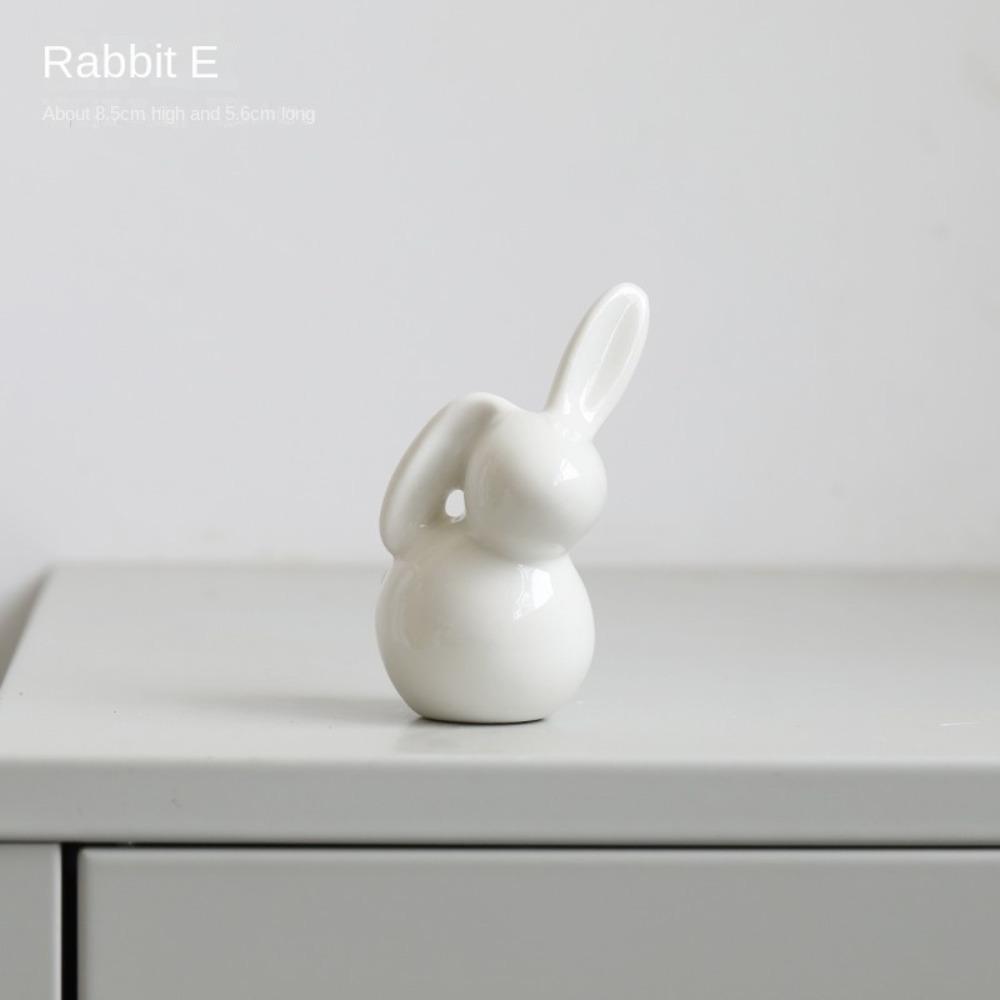Керамическая скульптура кролика, маленькое пасхальное украшение, симпатичные фигурки пасхального кролика, пасхальные