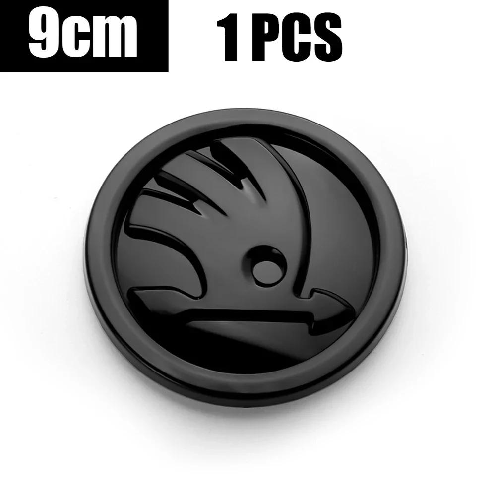 Car Sticker 2025 New 8/9/10cm Carbon Fiber Badge Car Front Hood Emblem Tail Trunk Logo Sticker For Skoda Octavia Karoq Skoda S V