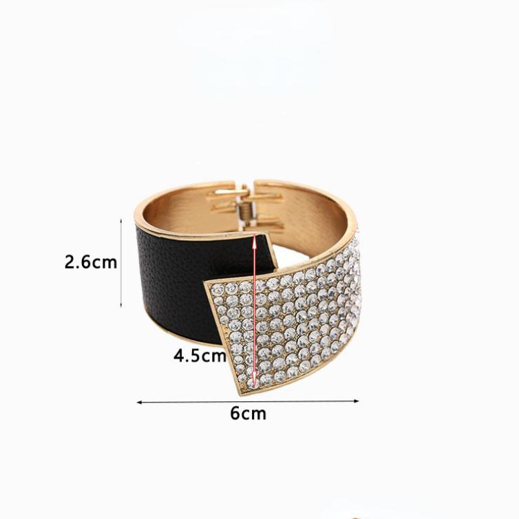Fashion Personality Zircon Cuff Bracelet Opening Wide Bangle Bracelet Trendy Party Jewelry