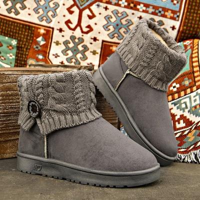 Модные женские модные плоские зимние сапоги-дутики новые зимние с круглым носком, рукавом, шерстяным голенищем, мягкой подошвой, противоскользящие, износостойкие, короткие сапоги