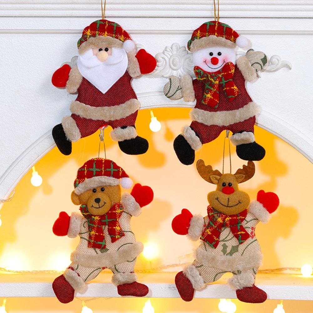 12-1 шт. Елочные украшения Санта Снеговик Олень Подвесные украшения Набор для витрины