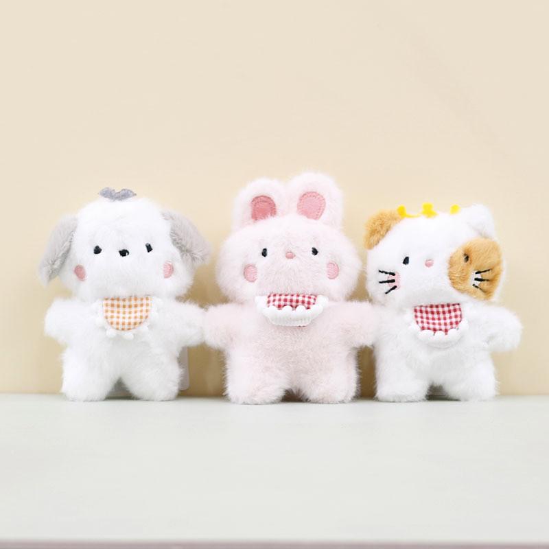 Очаровательный плюшевый брелок в виде животного Милый кролик лягушка собака кошка 12см короткий плюш