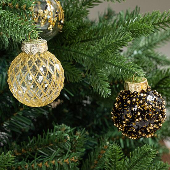 Yousheng 25 Pcs 2.36 Inch Christmas Ball Ornaments Glitter Sequin Plastic Ball Christmas Tree Hanging Decorations for Indoor Outdoor Holiday Decor