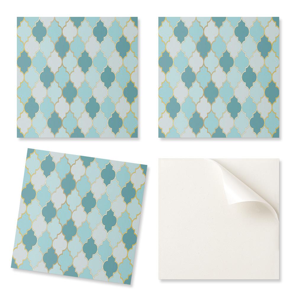 Self-adhesive Vinyl Decorative Tiles with Printed Pattern with Wavy Shapes 20x20x20 cm
