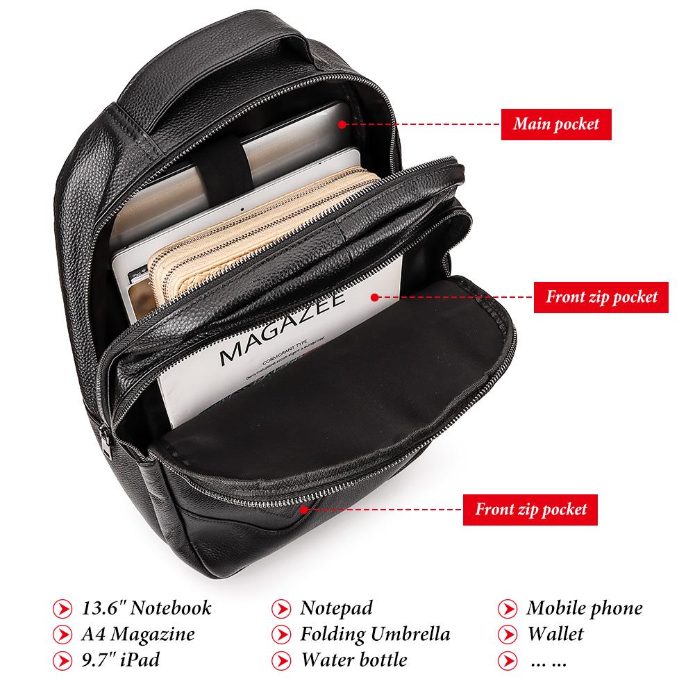 Humerpaul Высококачественный рюкзак из натуральной кожи, многофункциональная сумка для компьютера большой емкости, модная спортивная сумка