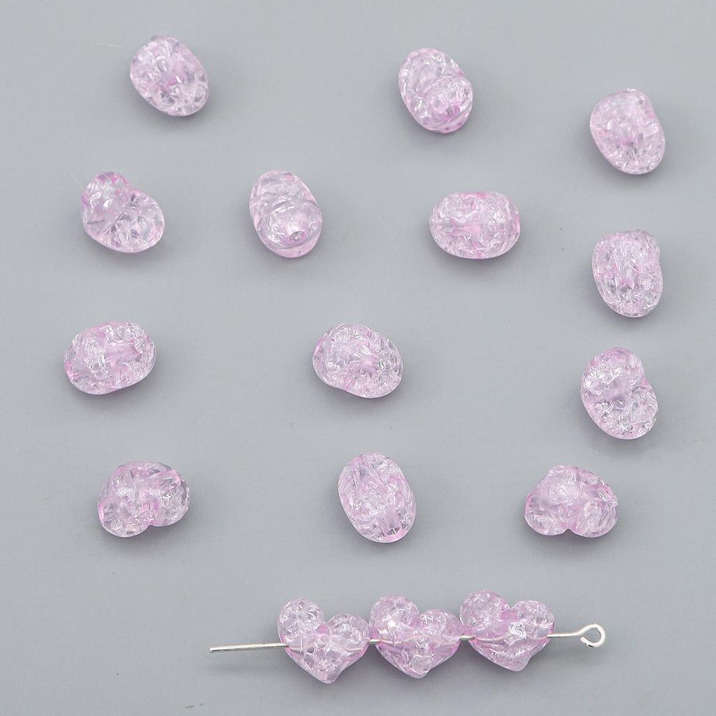 55/70Pcs Plastic Acrylic Heart Beads Fashion Loose Spacer Beads for Jewelry Making DIY Hairpin Earring Necklace Handmade