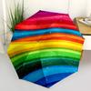 1pc Rainbow Stripes Automatic Opening and Closing Folding Umbrella with 8 Iron Ribs - Portable, Foldable for Travel yy251124150