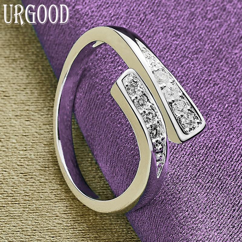 Регулируемое кольцо из стерлингового серебра 925 пробы с цирконом AAA, модные ювелирные изделия, подарок для вечеринки